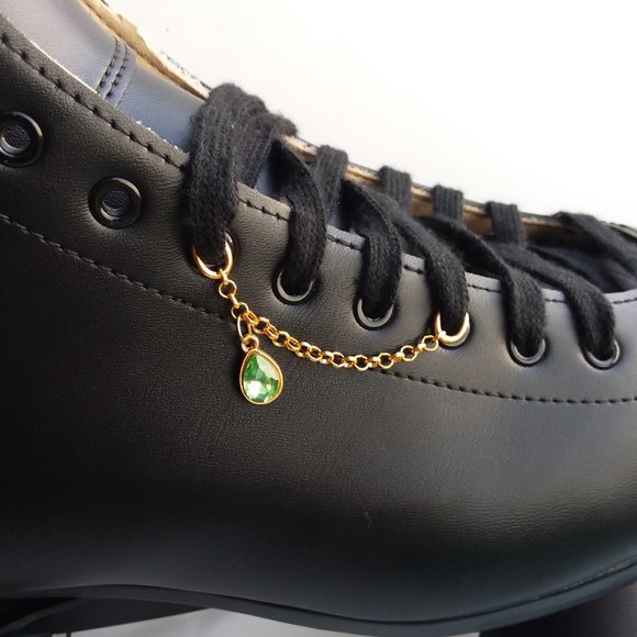 Green rhinestone shoe charm Roller Skate accessory chain charm - Picture 3 of 8